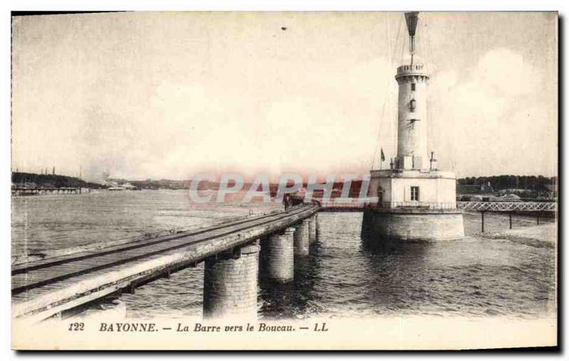 Old Postcard Lighthouse Bayonne La Barre to Boucau