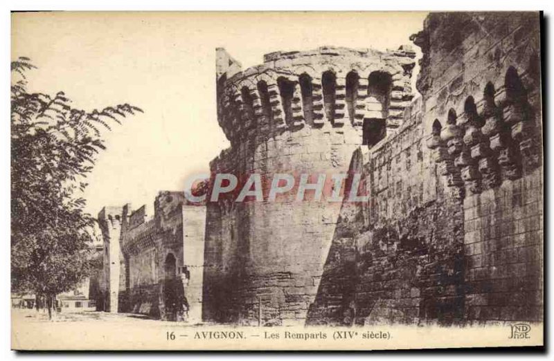 Old Postcard Avignon Ramparts