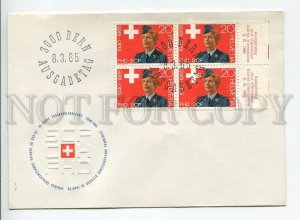 444980 Switzerland 1965 FDC Red Cross Block of four stamps