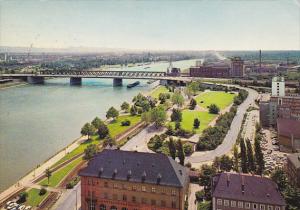 Germany Ludwigshafen Blick Auf Die Rheinbruecke