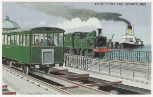 Ryde Pier Head Southampton Ship Departures Postcard