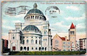 1908 First Christian Science Church Boston Massachusetts MA Posted Postcard