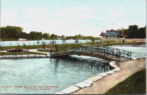 Canada Ottawa Rideau Canoe Club On The Driveway Ontario Vintage Postcard C091