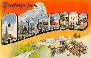 Greetings from Arkansas USA Large Letter Unused 