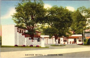 Covington, TN Tennessee  BAXTER MOTEL  Roadside TIPTON COUNTY  ca1940's Postcard