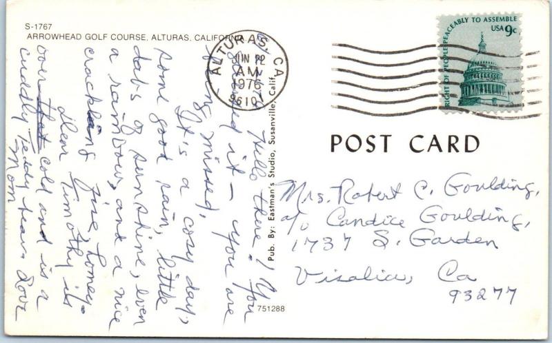 ALTURAS, CA California     ARROWHEAD  GOLF  COURSE   1976 Modoc County  Postcard