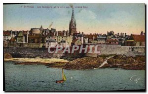 Postcard Old St Malo Ramparts and city seen from Grand Bey