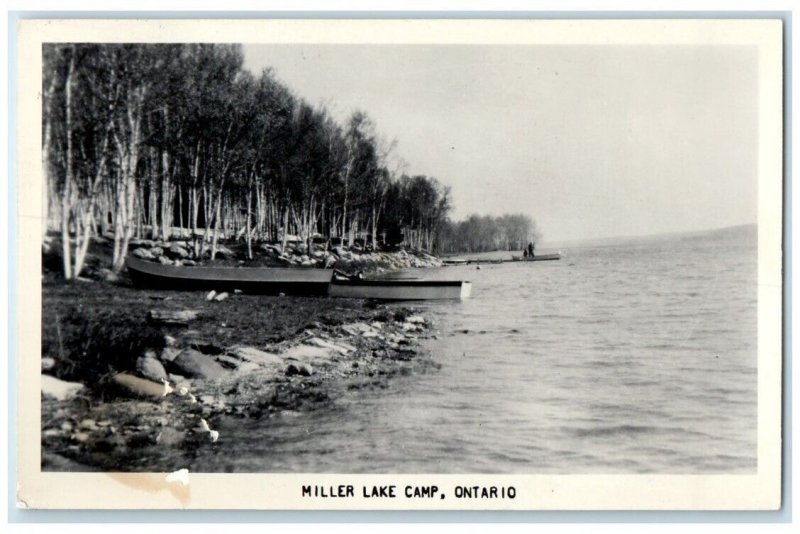 1961 Miller Lake Camp Boats Forest View Ontario Canada RPPC Photo Postcard