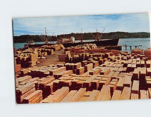 Postcard Lumber Awaiting Shipment USA