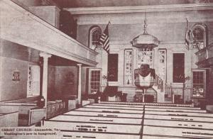 Christ Church Interior showing Washington Pew - Alexandria VA, Virginia - DB