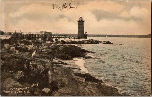 View of Portsmouth Light, Portsmouth NJ Undivided Back Vintage Postcard E68