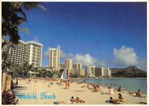 WAIKIKI BEACH Hotels, Diamond Head, Hawaii 1982 Continental Postcard