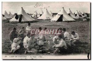 Old Postcard Army Camp Chalons Soup