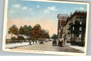 NYC Street Scene Old Postcard