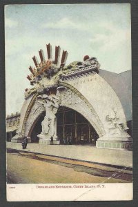 Ca 1905 PPC* VINTAGE CONEY ISLAND BKLYN NY DREAMLAND ENTRANCE MINT CORNER BEND