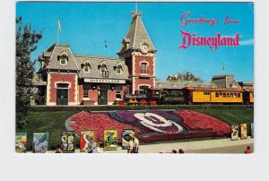 VINTAGE POSTCARD DISNEYLAND MAIN STREET USA GREETINGS FLORAL MICKEY #1 PRAY FOR 