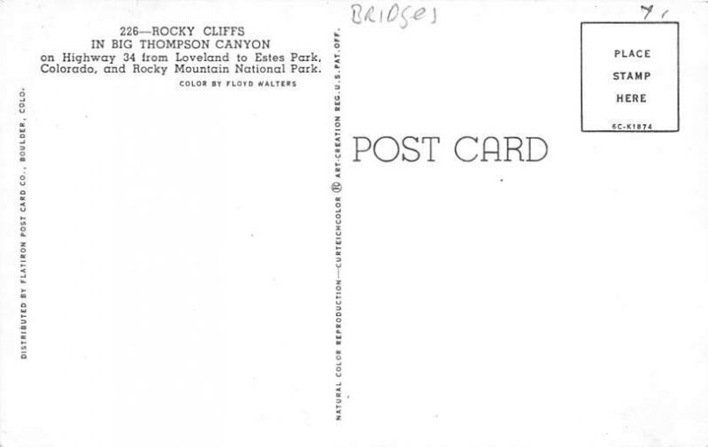 Rocky Cliffs in Big Thompson Canyon Unused 