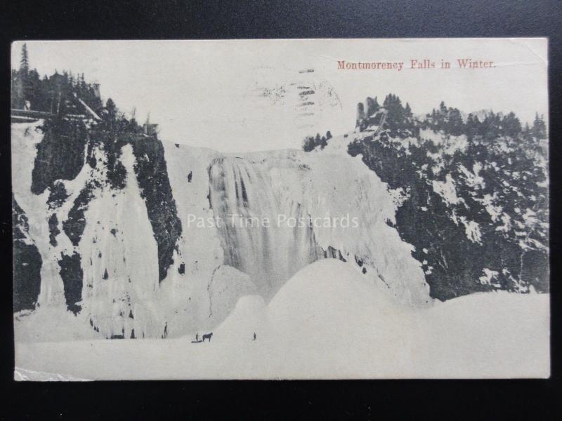 Canada: Quebec, Montmorency Falls in Winter c1911 Old Postcard