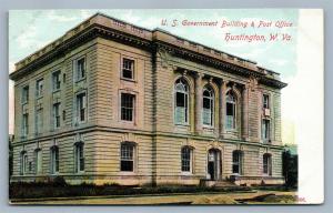 HUNTINGTON W.Va US GOVERNMENT BUILDING & POST OFFICE ANTIQUE POSTCARD