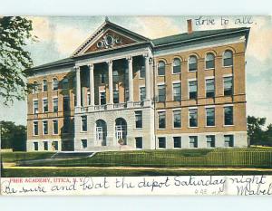 Pre-1907 FREE ACADEMY SCHOOL Utica New York NY t3583