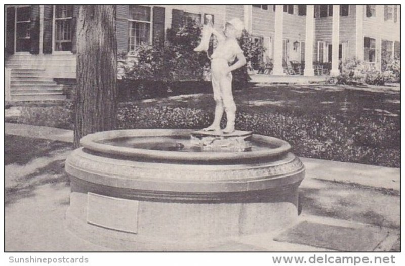 Little Boy With Boot In Front Of True Temper Inn Wallingford Vermont Albertype