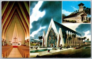 Waikiki Honolulu Hawaii 1975 Postcard St. Augustine Lattice Church