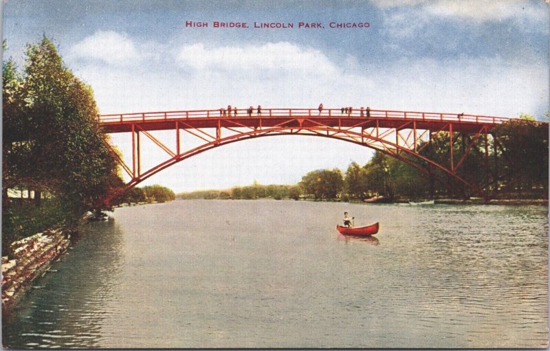 USA High Bridge Lincoln Park Chicago Vintage Postcard 09.47