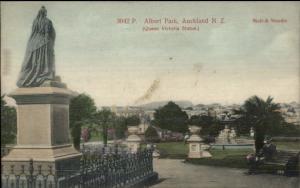 Auckland New Zealand Albert Park & Statue c1910 Postcard