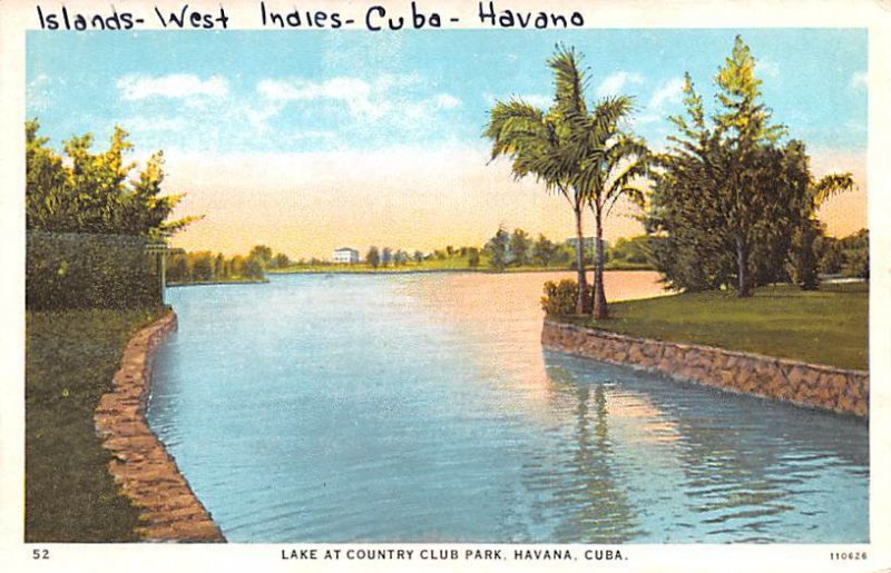 Lake at Country Club Park Havana Cuba, Republica de Cuba Unused 