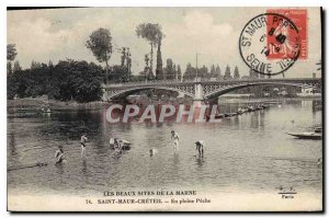 Old Postcard The Fine sites Marne St Maur Creteil In full Peche