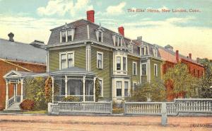 New London CT The Elk's Home Postcard