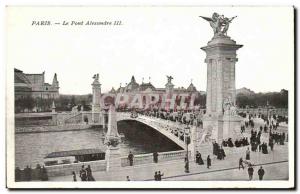 Old Postcard Paris Alexandre III bridge