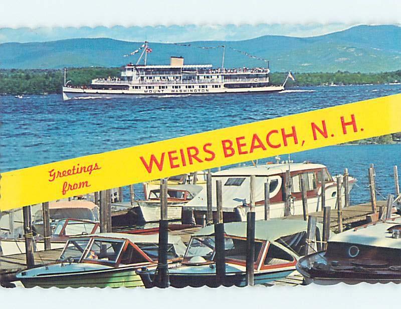 Unused Pre-1980 TWO VIEWS ON CARD Weirs Beach New Hampshire NH ho7363