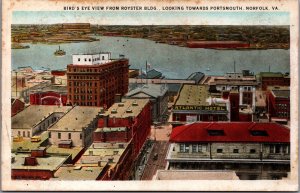 Birds Eye View From Royster Building Looking To Portsmouth Norfolk Virginia C037