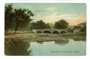 PA - Easton. Bushkill Park, Stone Bridge on the River ca 1909