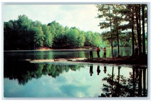 c1950's Fishing Lake In Shelby Forest State Park Lucy Tennessee TN Postcard