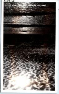 RPPC  PACIFIC OCEAN, California CA   MOONLIGHT, CLOUDS Frasher Postcard