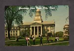 IA Old Capitol Bldg Greetings From Iowa City, Iowa Postcard PC