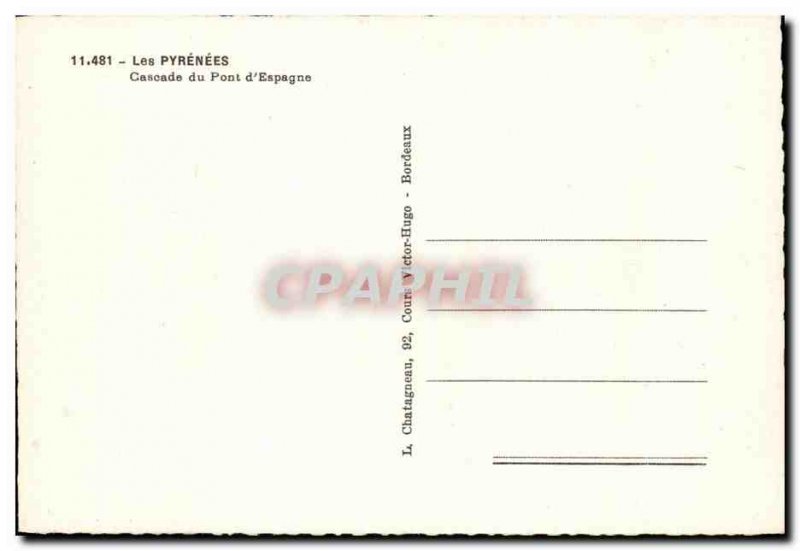 Modern Postcard The Pyrenees waterfall Bridge & # 39Espagne