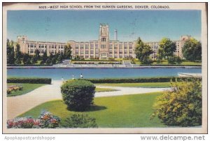 Colorado Denver West High School From The Sunken Gardens 1939