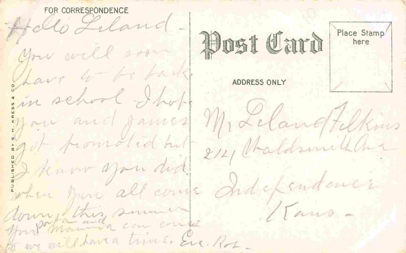 High School Bartlesville Oklahoma 1910c postcard