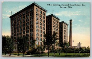 Dayton Ohio~Natl Cash Register Co Office Bldg Exterior~Smokestack~1915 Postcard