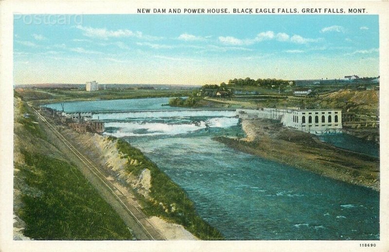 MT, Great Falls, Montana, Black Eagle Falls, Dam, Power House, No. 11690