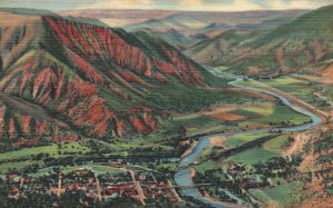 Vintage Postcard 1948 Panorama Glenwood Springs Colorado River Valley Lookout CO
