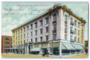 1909 Hutton Building Exterior View Spokane Washington Vintage Antique Postcard