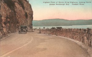 Vintage Postcard Highest Point Of Storm King Highway Across Newburgh Bay Hudson