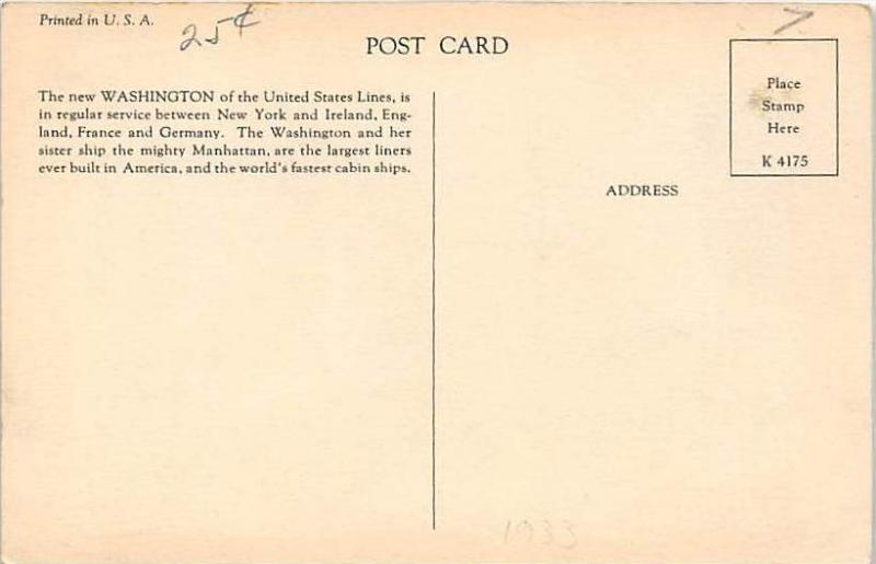 5755 S.S. Washington, United States Line