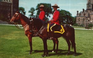 Vintage Postcard 1961 The Royal Canadian Mountain Police Mounties Ontario Canada