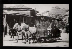 054563 History russian tram Open two-horse trolley