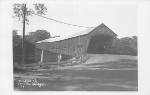J75/ Windsor Vermont RPPC Postcard c1950s Covered Bridge 196
